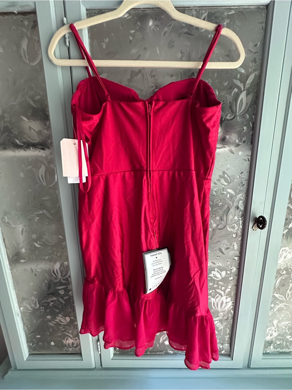 City Studio Red Bust Ruffle-Hem Mini Dress - Picture 2 of 4